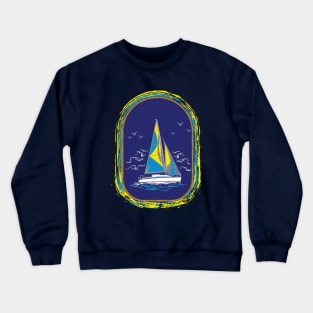 Captain Sailing into the Mystic Crewneck Sweatshirt